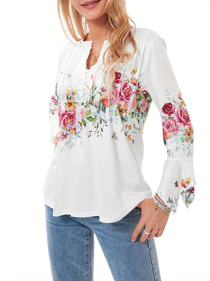 👕🥰【Сезонна отстъпка】[S-5XL] Дамска модерна тениска с V-образно деколте