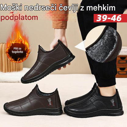 🏃‍♂️👟【Zimska novost】【39-46】Moški topli čevlji z oblogo, debeli in topli, nedrseči