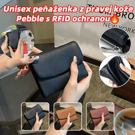 🔥✨⏰Cartera unisex Pebble de piel auténtica con protección RFID🔥