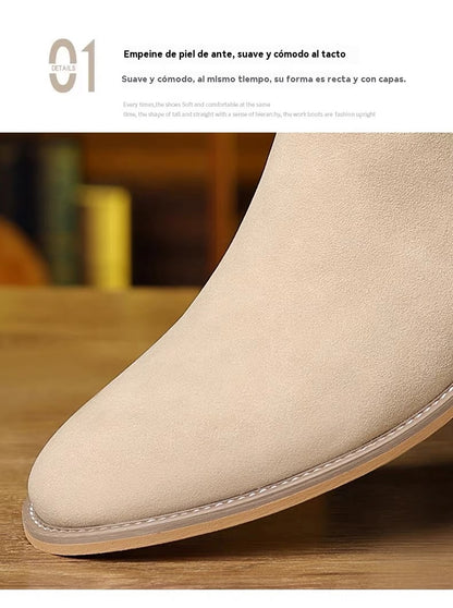 👢【36-43】Botas Martin de mujer, tacón grueso, nuevo estilo punta para otoño e invierno, cómodas para diario, versátiles y a la moda.