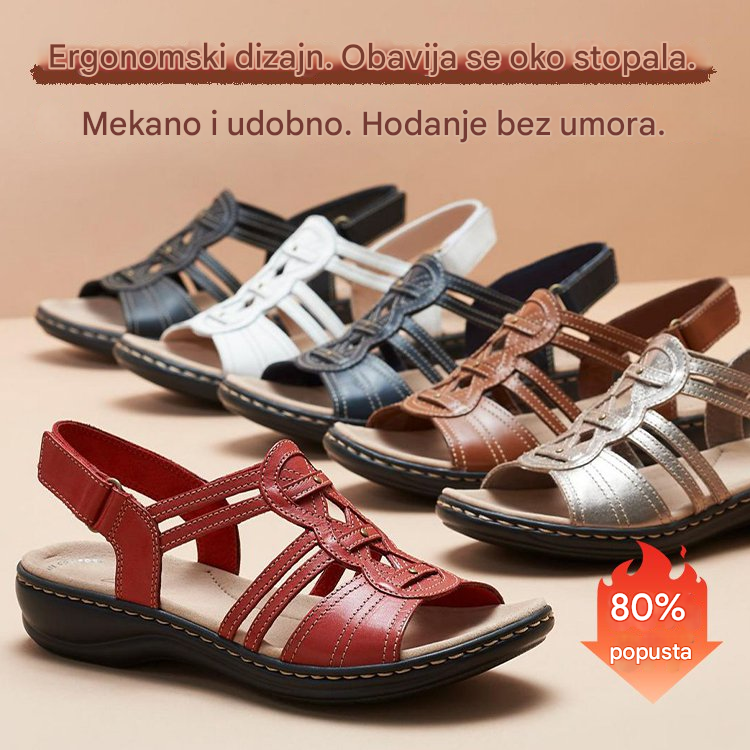 👡💥【Veličine 35-43】Mekane i udobne ženske sandale od prave kože, ležerne sandale za plažu s otvorenim prstima za žene.
