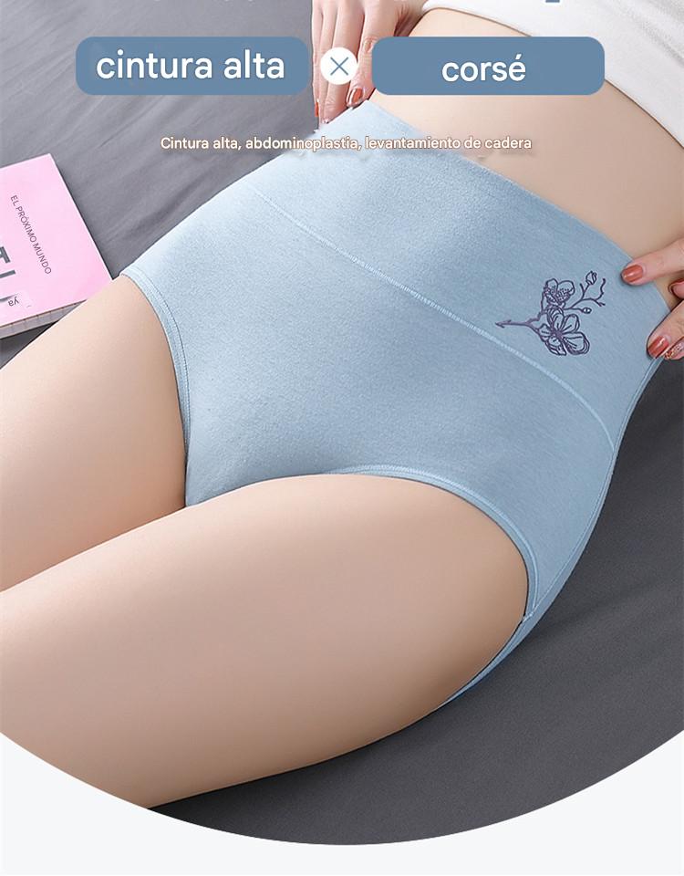 💖Último día: 50 % de descuento - 【Compra 3 y llévate 3 gratis】 Braguitas de algodón puro con cintura alta y realce de cadera, tallas grandes [40-100 kg]