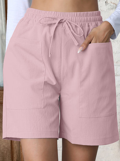 ❤️【45kg-95kg】Nove ljetne jednobojne široke lanene ležerne kratke hlače – veliki brojevi, visoki struk【S-2XL】