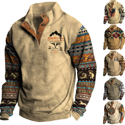 👕【35% de descuento】【S-4XL】Suéter masculino de moda para otoño e invierno 2026, cálido, de manga larga con estampado 3D