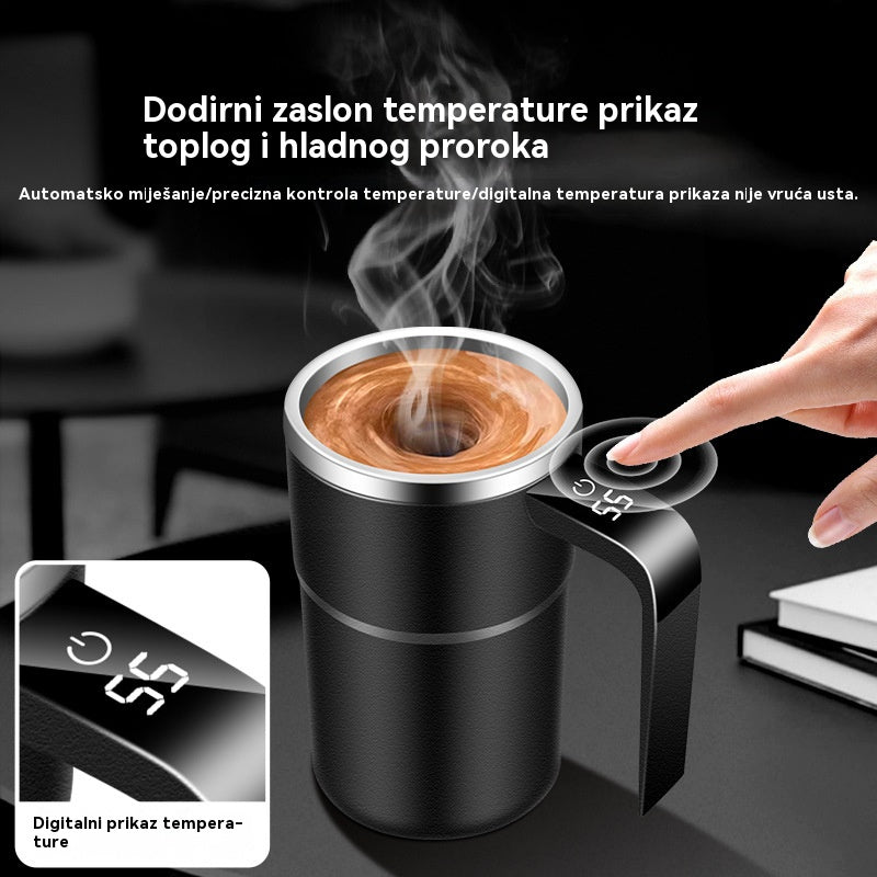☕❄️🌡️ Set šalica za kavu s mogućnošću ponovnog punjenja i automatskom magnetskom miješalicom 🔋⚡-
