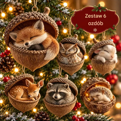 🔥【Kúpte 6 kusov a získajte 6 kusov zadarmo】🐿️🦉Vianočná ozdoba na stromček s lesnými zvieratkami