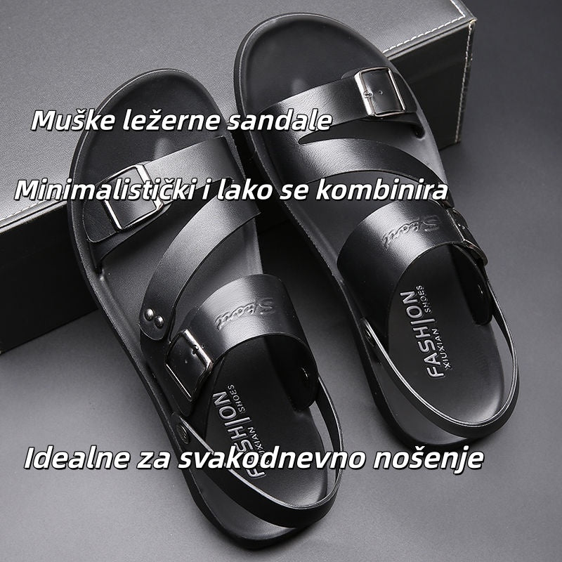 🌿 Proljetna posebna ponuda [39-28] Nove muške ljetne sandale od mekane prave kože s dvostrukom kopčom ✅ Plaćanje pouzećem dostupno