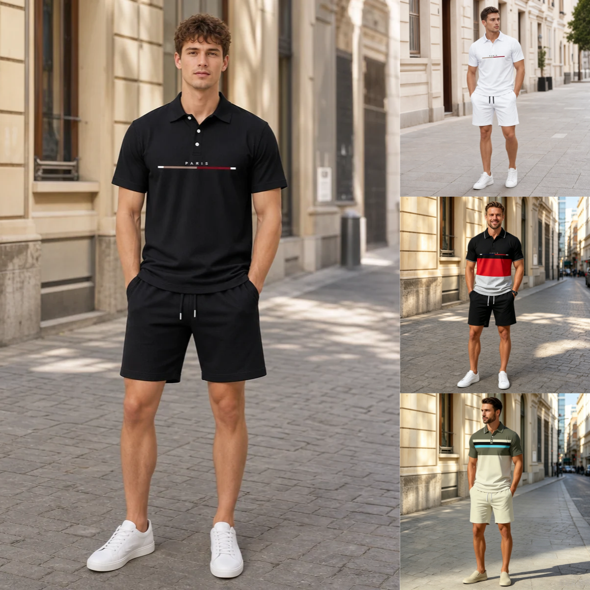【L-5XL】Muški ležerni sportski komplet kratkih rukava s polo majicom i odgovarajućim kratkim hlačama, lagan i mekan, vrlo udoban za svakodnevno nošenje.