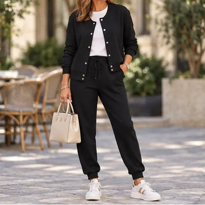 💃【Majica + Hlače】🧥🌙 Udoban i elegantan, s izvrsnom udobnošću - ležerni set od majice i jakne sada je dostupan!