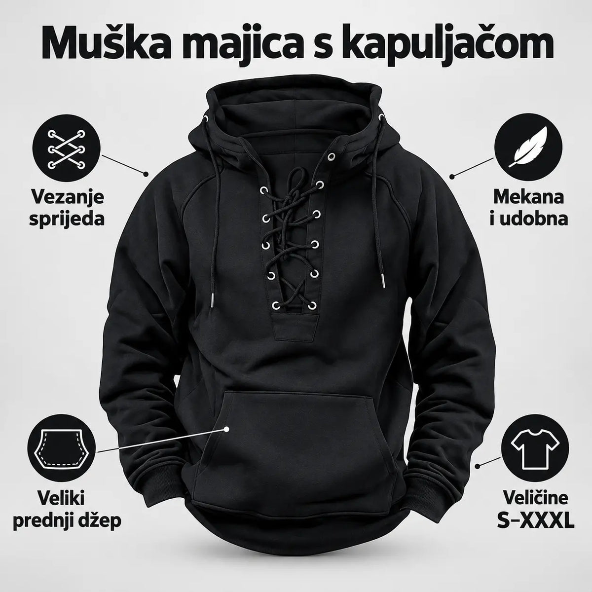 【S-3XL】Nova muška široka majica s kapuljačom za jesen/zimu