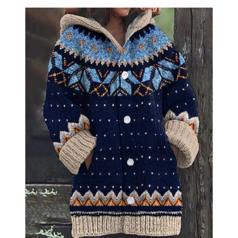 🔥🔥【S~5XL】✨Nova šarena pletena jakna s kapuljačom za jesen/zimu - debela i topla - savršena za jesensko i zimsko nošenje