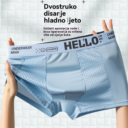🩳【Kupite 3, dobijte 3 gratis】👦 Muške bokserice od ledeno svilene prozračne mrežaste tkanine | Visoka elastičnost