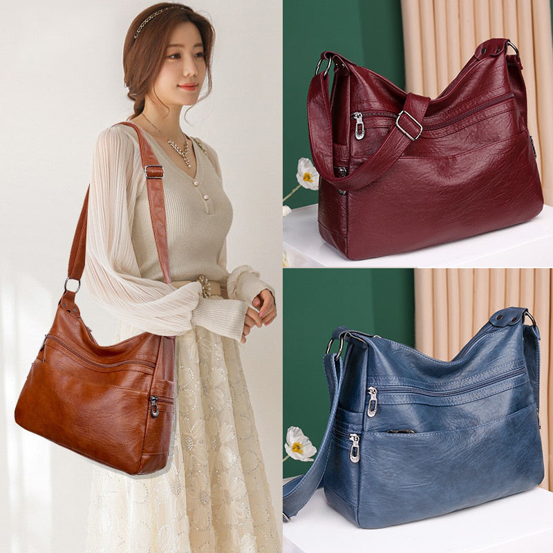 👜💕【40 % popust za omejen čas】✨Nova 2026 modna vintage torbica za ramo iz pravega usnja, izdelana iz mehke kože