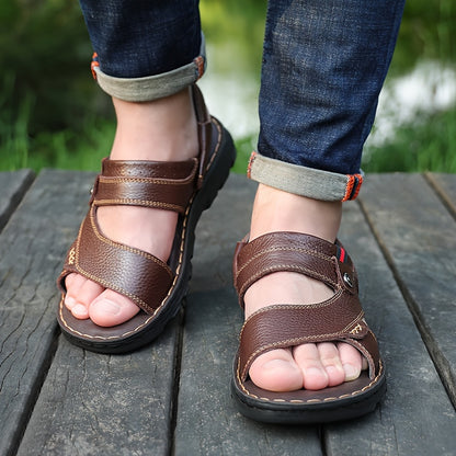 🌴👞【50% popusta 🔥】【38–44】Ljetne muške sandale od prave kože s dvostrukom namjenom