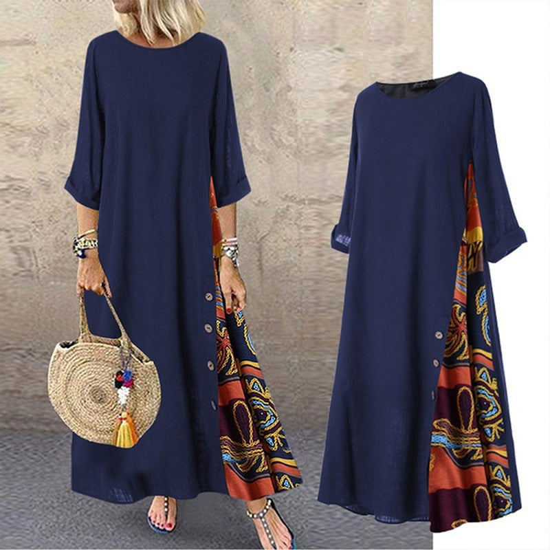 🌾♥[M-5XL] Nuevo vestido retro de lino de verano: suave y agradable para la piel. 