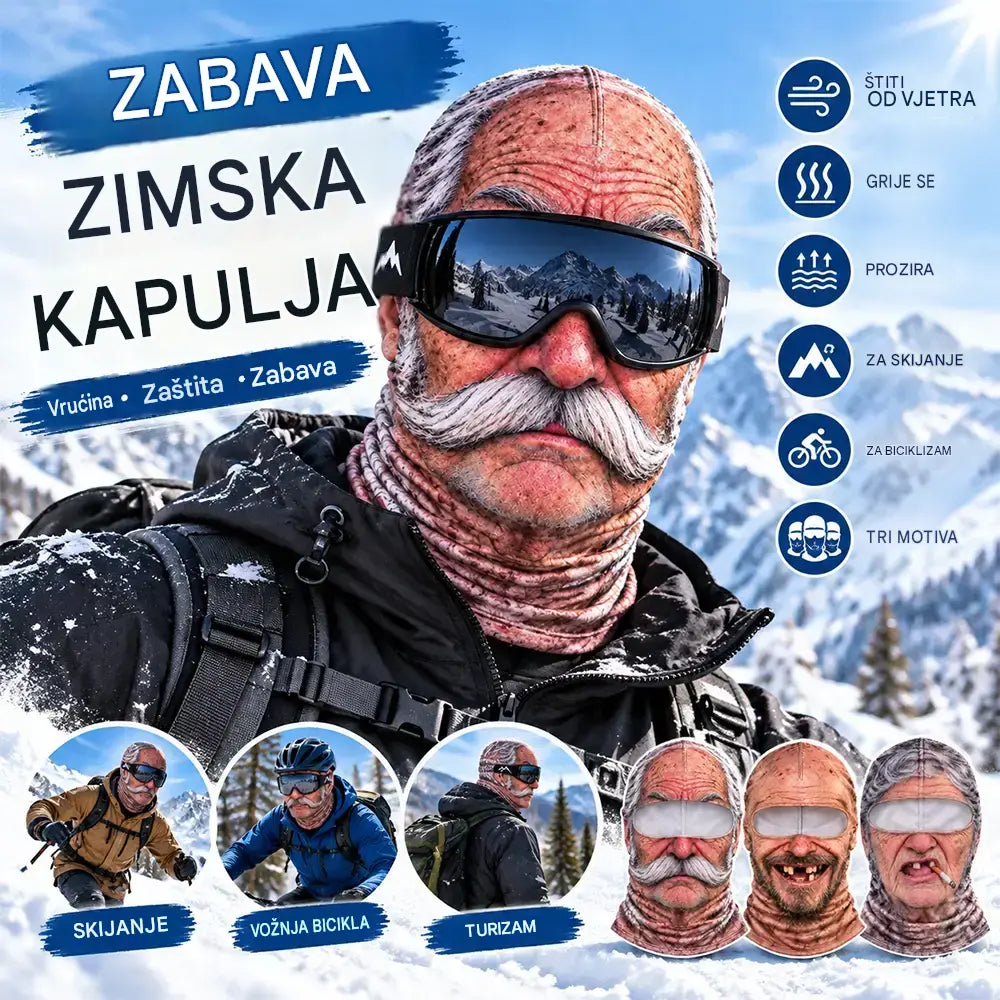 😎Zabavna 3D maska za lice koja grije, za zimske sportove na otvorenom s upečatljivim dizajnom