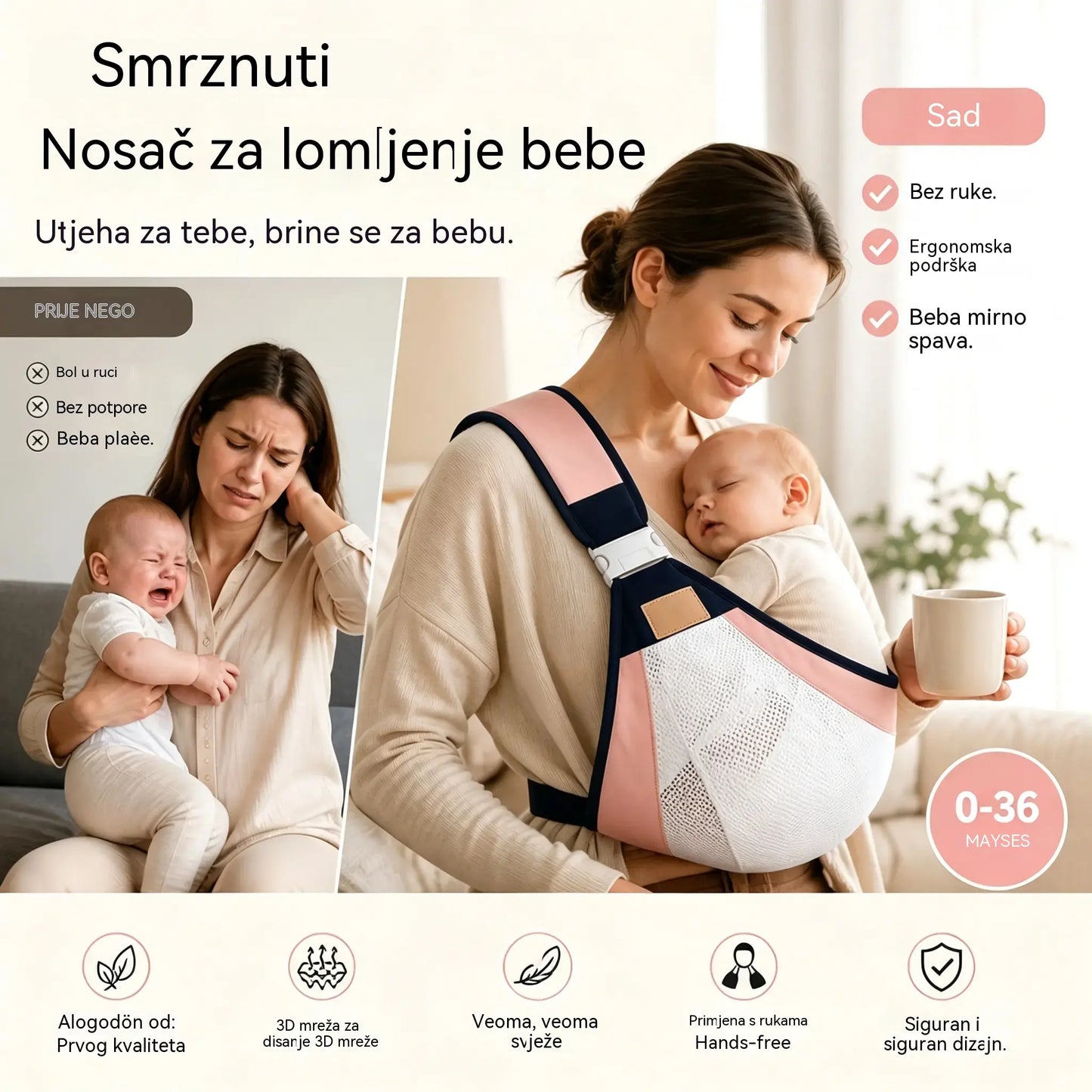 👶 Lagana ergonomska nosiljka za bebe | Savršena za šetnje i putovanja ✈️
