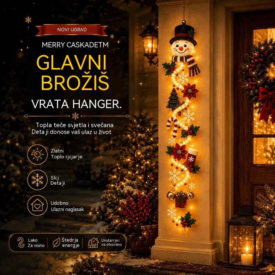 🎄🎃 Zadnji dan! 🎅 Iskoristite 49% popusta na svjetleći božićni ukras za vrata! Sve u jednom: svjetla, vrpce i blagdanski ukrasi savršeno spojeni.