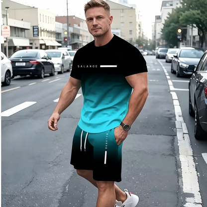 😍Kupite jedan, dobijte jedan gratis😍【S-3XL】👖2026 Novi muški modni višebojni ljetni komplet kratkih rukava od čistog pamuka