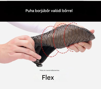 👞Korlátozott akció 50%【39-44】2025-ös férfi sportcipő, valódi bőr, puha talpú, csúszásmentes és légáteresztő