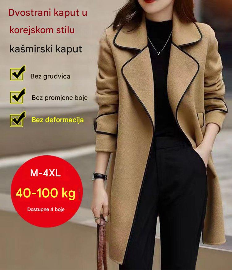 🔥🧥👩【40% popusta】【M-4XL】Nova jesen/zima 2025, ženska korejska srednje dolga dvostranska kašmir jakna/plašč