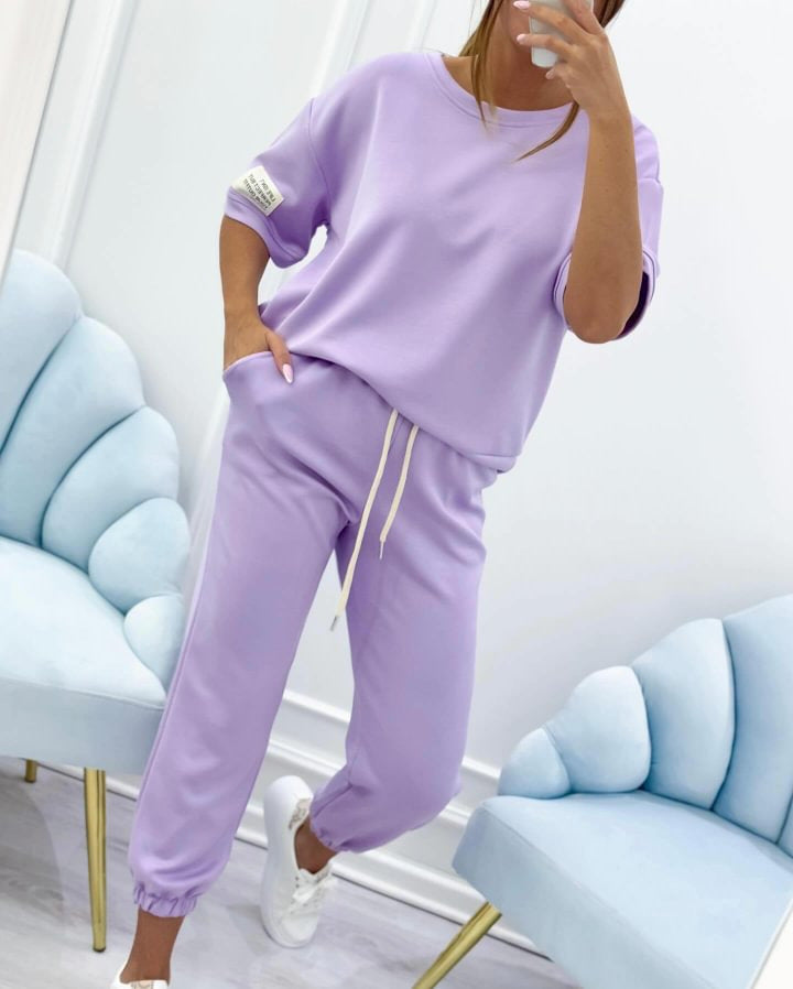 ⏳¡Oferta por tiempo limitado! ⏰【S-5XL】Conjunto casual de top y pantalón liso para mujer