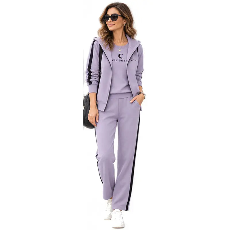 🔥【Novi dolazak - Ograničeno vrijeme 50% popusta】❄️S- 4XL】Ženski jesensko/zimski modni ležerni set od tri dijela (majica + jakna + hlače)