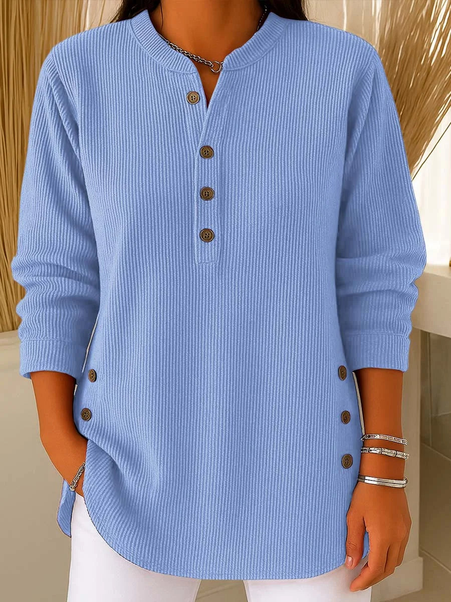 👗✨ Nova 2025 ženska kvalitetna pletena majica u jednobojnom dizajnu, casual široka, dugih rukava s okruglim izrezom (S-4XL) 🌸💖