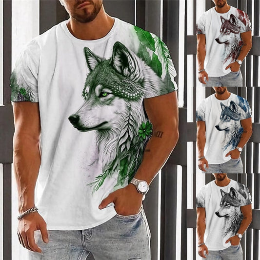 👕【2XS-6XL】🏆Ljetni novi proizvod-muška majica s printom vukova-pamuk prijatan koži, mekan i prozračan