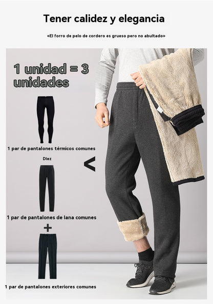❄️⛄40% de descuento【XL-5XL】Nueva colección de invierno, 👖 pantalones casuales de lana de cordero gruesa de alta calidad para hombres, cálidos y versátiles para el día a día