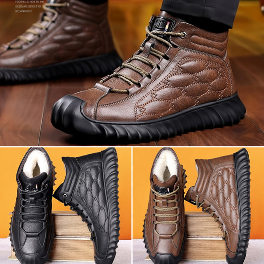 40% de descuento limitado【39-44】Botas de cuero impermeables para hombre con lana cálida para la nieve.3801368 