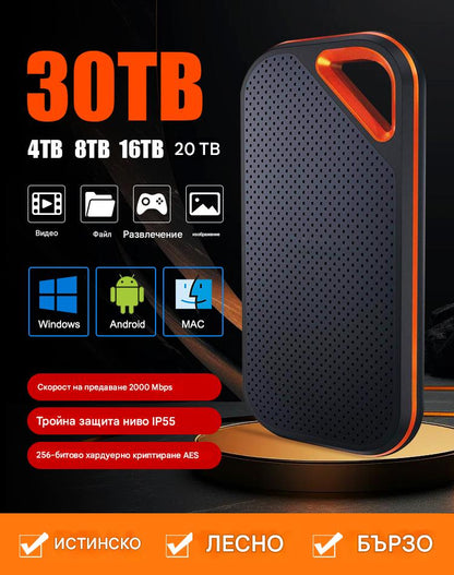 【Последен ден 🔥50% отстъпка】💥【128TB】 Високоскоростен мобилен твърд диск с голям капацитет