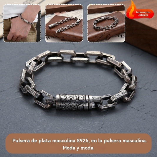🔥【Compra 1, llévate 1 gratis】Pulsera de cuentas retorcidas de plata S925 para hombre