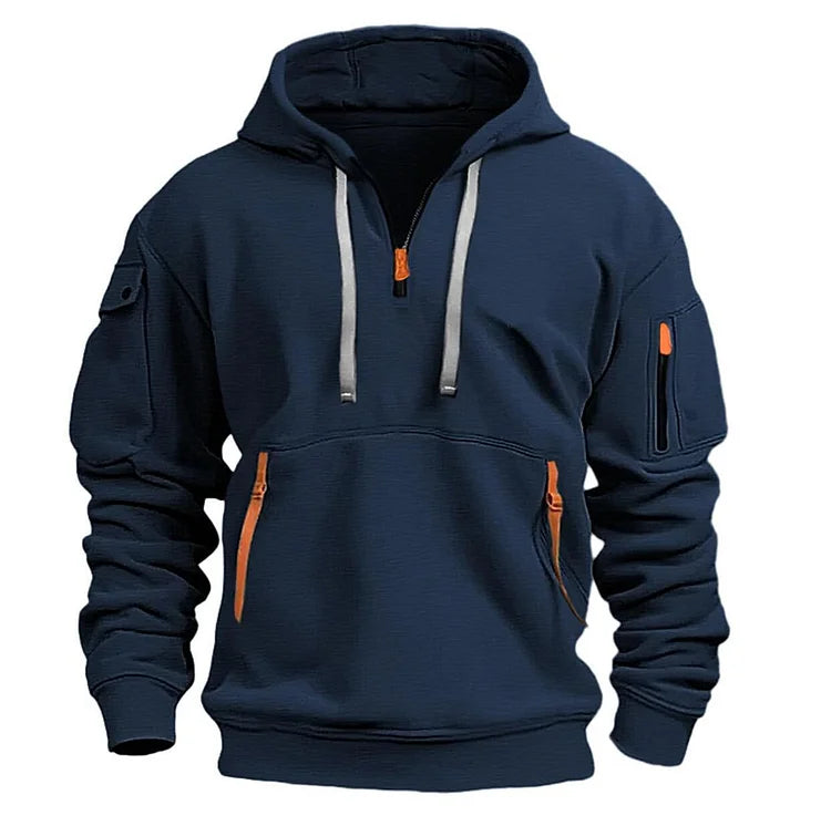 🌱👕【S-5XL】Nova muška sportska majica s kapuljačom, patentnim zatvaračem i više džepova - prikladna za proljetno i jesensko nošenje