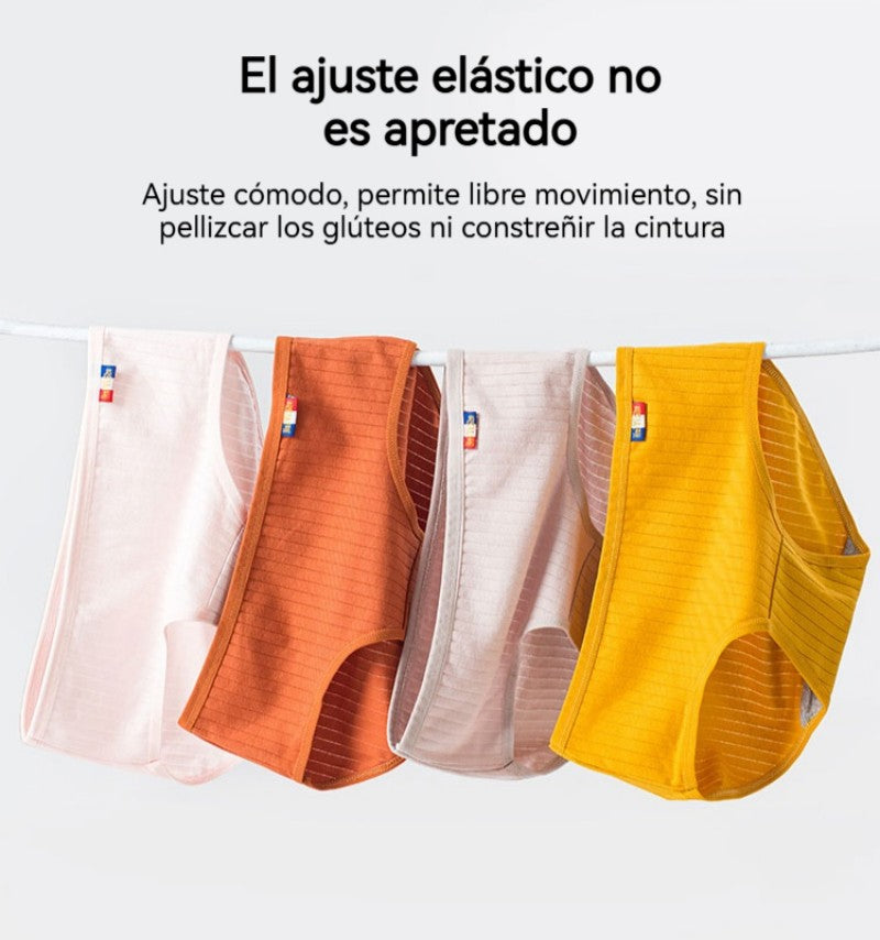 💓 (12 uds) Último día 40% de descuento — Bragas sencillas de cintura alta con efecto antibacteriano para mujer, aptas para peso de 35-65 kg