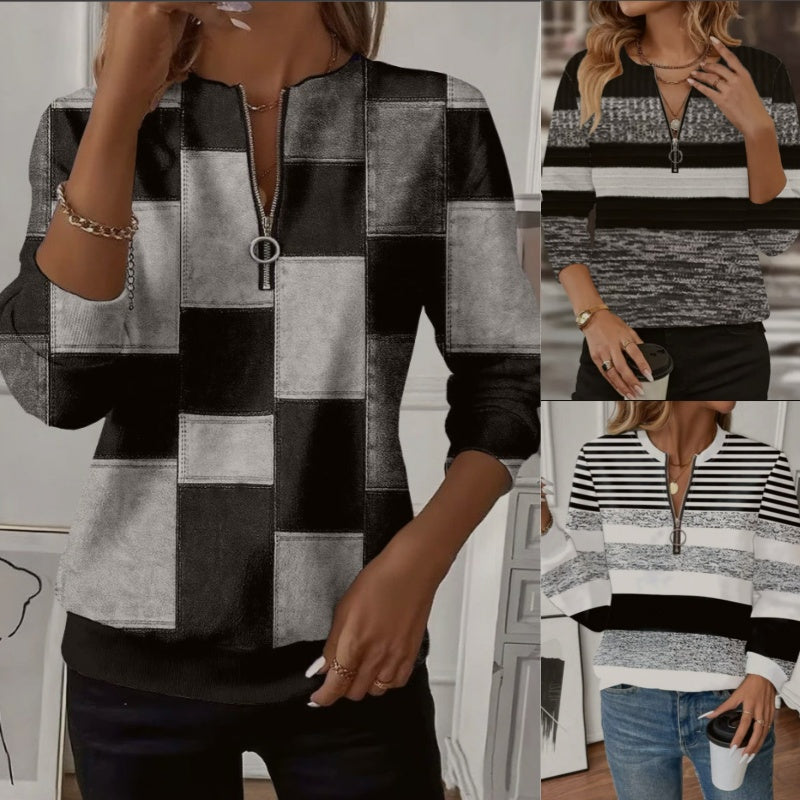 🍂🐏 Nueva camiseta de alta calidad para mujer 【S-3XL】 Sudadera de manga larga con estampado raglán, cómoda y versátil, perfecta para el uso diario.