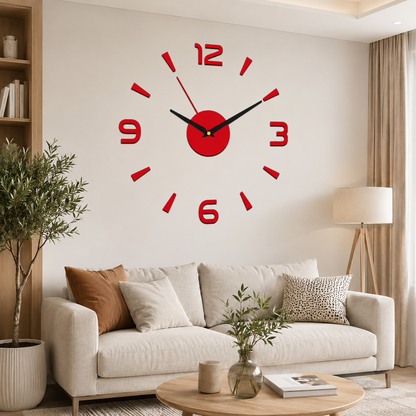 Reloj de pared acrílico luminoso 3D sin necesidad de taladrar (requiere montaje)