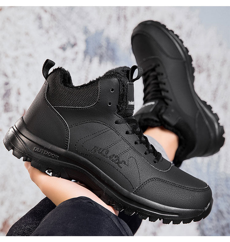 ⛄🔥👍【39-48】Moderne muške sportske svakodnevne cipele od kože, s debelim postavom, protiv klizanja, vunenom punjenjem i grijanjem-