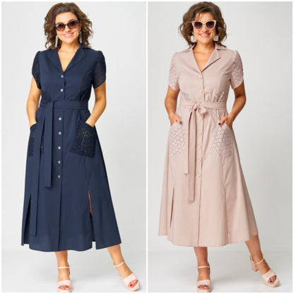 💞【S-5XL】Vestido de algodón nuevo, moderno, informal, suave y agradable para la piel de 2025. 