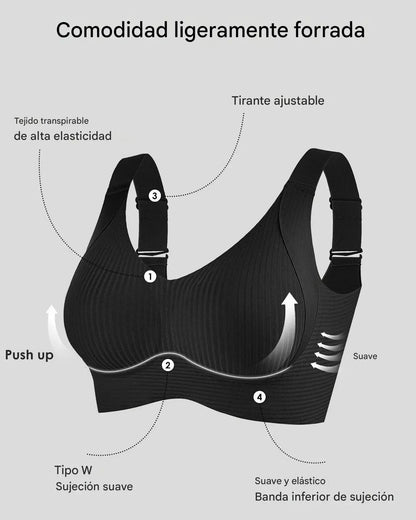 🧊[Paquete de 4] 🍃Sujetador de una pieza sin costuras ni aros para mujer - Transpirable y sin sudor ❤️ [40–95 kg]