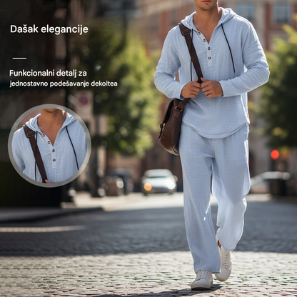📢📢 50% POPUST🔥 Muški dvodijelni komplet – široka majica i hlače s kapuljačom ✅ Plaćanje pouzećem