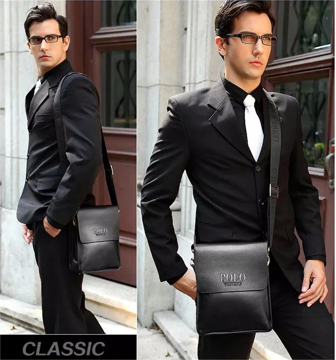 Bolso casual de piel de vacuno de moda para hombre