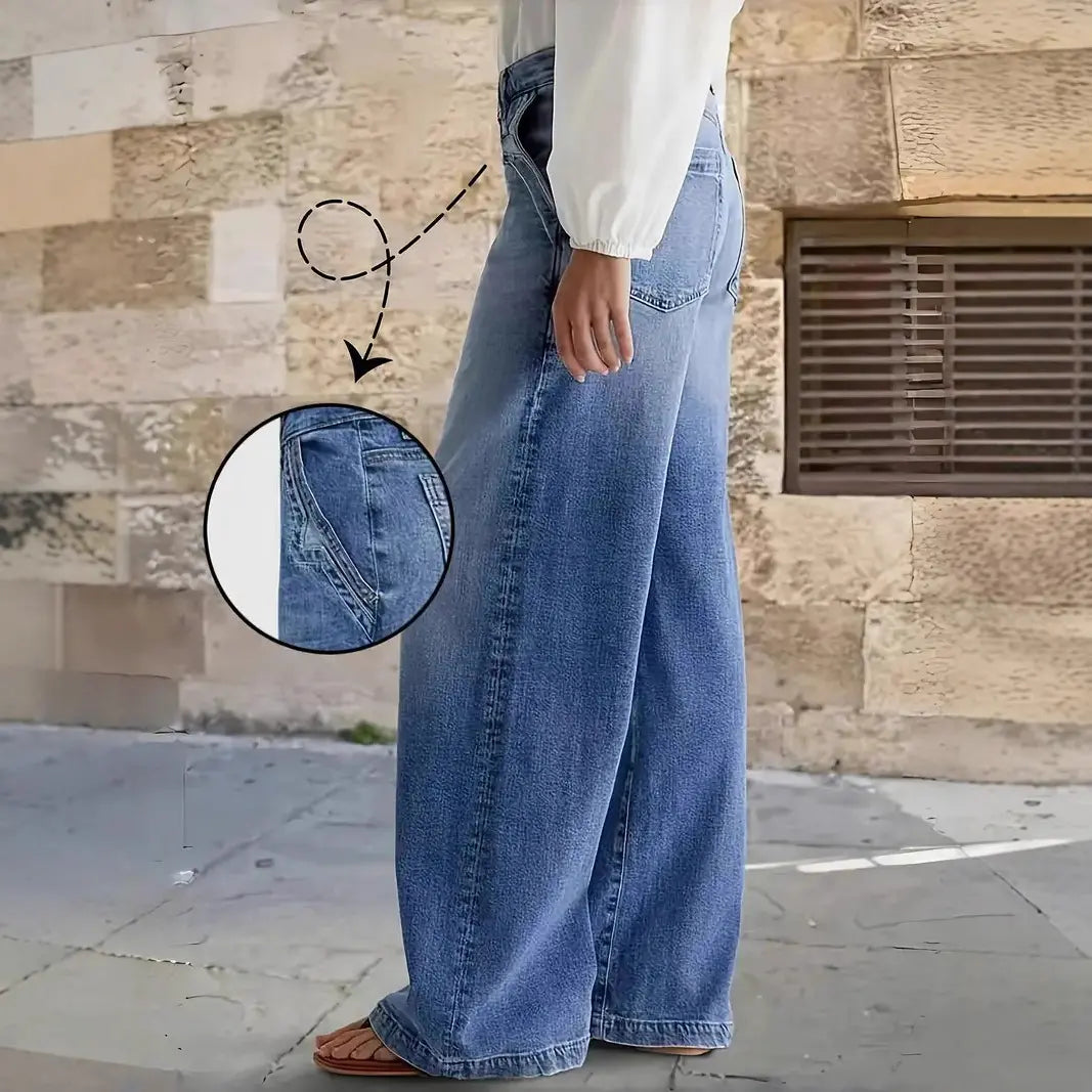 【S-2XL】50 % popusta + besplatna dostava✨ Ženske vintage traperice visokog struka i širokih nogavica