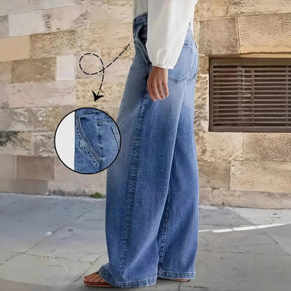 【S-2XL】50 % popusta + besplatna dostava✨ Ženske vintage traperice visokog struka i širokih nogavica