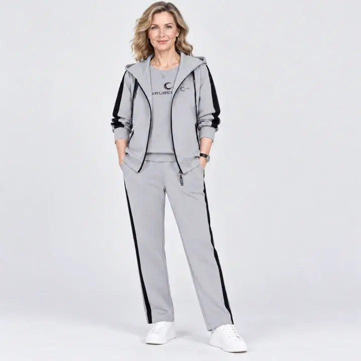 🎀💃【M-4XL】Ženski sportski komplet od 3 dijela, kvalitetna jakna s kapuljačom i patentnim zatvaračem, majica kratkih rukava i duge hlače