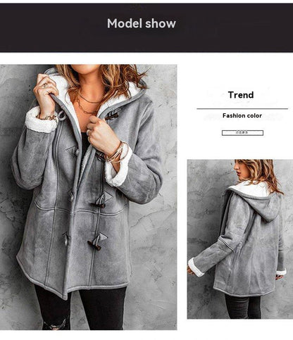 🐏🥼💖【Nová zimná kolekcia so zľavou 43%】Elegantný a teplý dámsky semišový kabát s fleecovou podšívkou, S-5XL, zimný kabát na každodenné nosenie