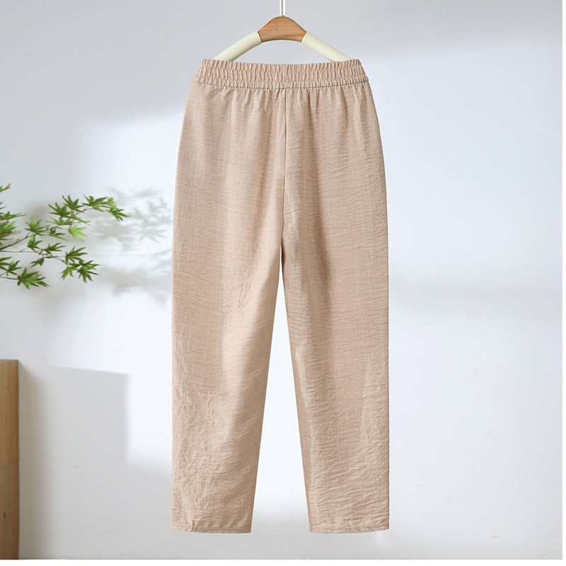 👖【40-90KG】Novi proizvod ljeta 2025. 100% pamuk i laneno čisto pamučno ležerne hlače za žene - lagane i prozračne
