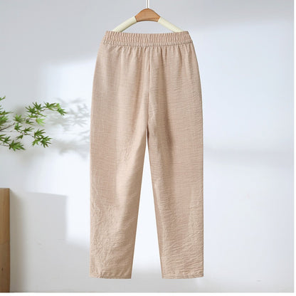 👖【40-90KG】Novi proizvod ljeta 2025. 100% pamuk i laneno čisto pamučno ležerne hlače za žene - lagane i prozračne