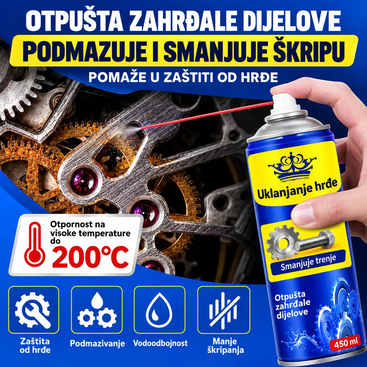 ✨【Kupite jedan, dobijte jedan gratis】✨✨🔥Sredstvo za uklanjanje hrđe, uklanja mrlje od hrđe, brzo uklanja i sprječava hrđu.