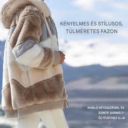 ☃️Limitált ajánlat 35% kedvezménnyel❄️【S-5XL】Új női téli kabát 2025, vastag plüss csíkkal